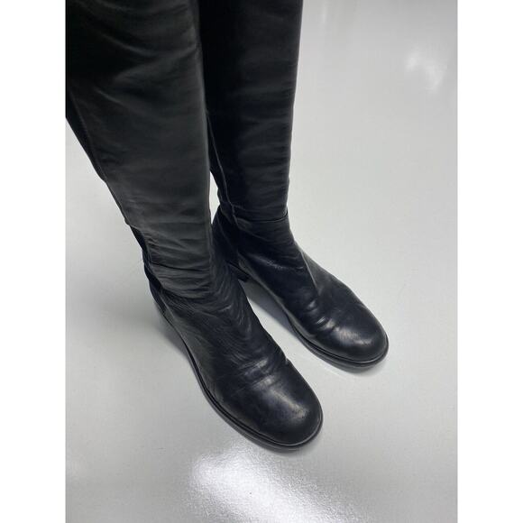Stuart Weitzman 5050 Over The Knee Boot Black Leather Stretch Elastic Ba… - Picture 4 of 10